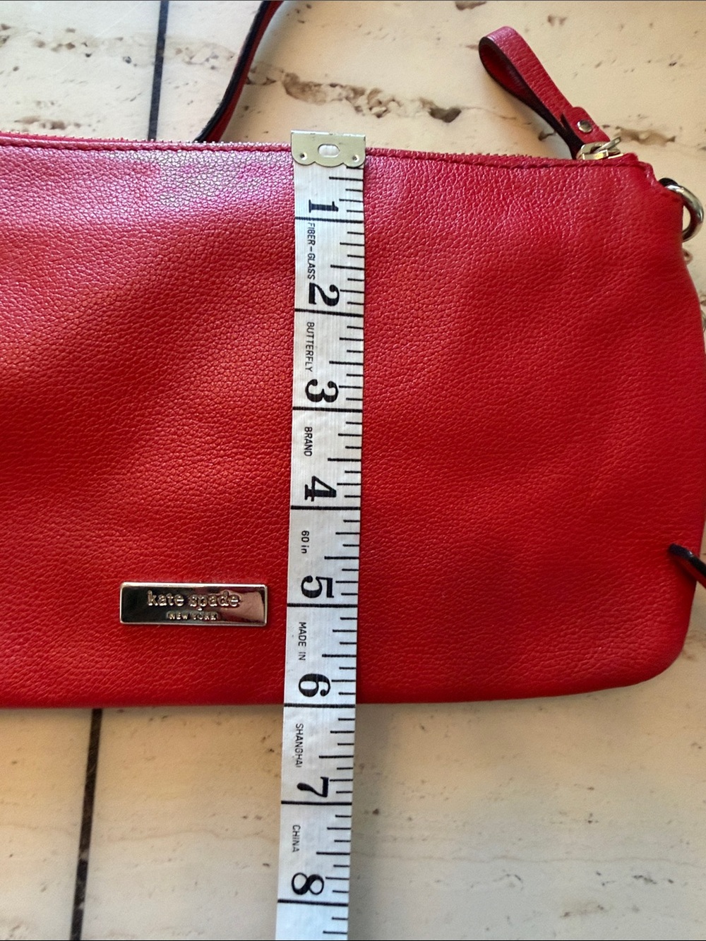 kate spade Red Bow-Accent Adjustable Pebbled Leather Crossbody Bag - Picture 5 of 13